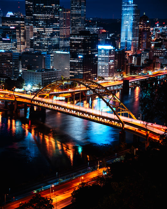 Fort Pitt Bridge at Night