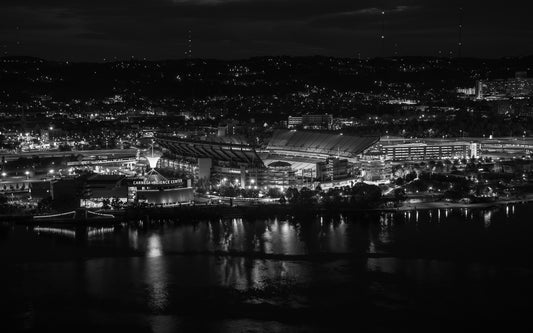 B&W Acrisure Stadium at Night from the Duquesne Incline